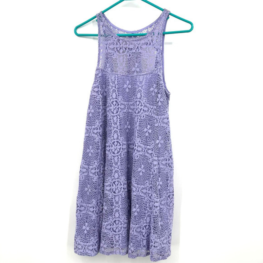 Free People size small purple lace sleeveless dress with cutout on back lined